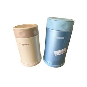 Zojirushi Food Jar Set 25oz Blue Cream Good Insulated Stainless Steel Minimalist
